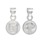 Set de Dije y Cadena de Plata  Ley .925- doble vista Virgen de Guadalupe y Sagrado Corazón  con Cadena Fígaro