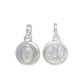 Set de Dije y Cadena en Plata Ley .925 -  doble vista Virgen de Guadalupe y Sagrado Corazón Doble Vista Circular Pequeño con Cadena Fígaro