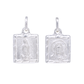 Set de Dije y Cadena en Plata  Ley .925 doble  vista en Virgen de Guadalupe y Sagrado Corazón