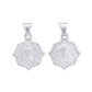 Set de Dije y Cadena en  Plata  ley. 925  doble vista en  Virgen de Guadalupe y Sagrado Corazón Doble Vista Forma Estrella con Cadena Fígaro