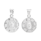 Set de Dije y Cadena de Plata ley.925  - San Judas Tadeo y Virgen de Guadalupe Marco Radiante Doble Vista con Cadena Fígaro .925