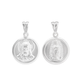 Set de Dije y Cadena de Plata ley - San Judas Tadeo y Virgen de Guadalupe Circular Doble Vista con Cadena Fígaro .925