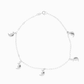 Tobillera de Plata .925 - Dijes de Luna (1mm - 25cm)