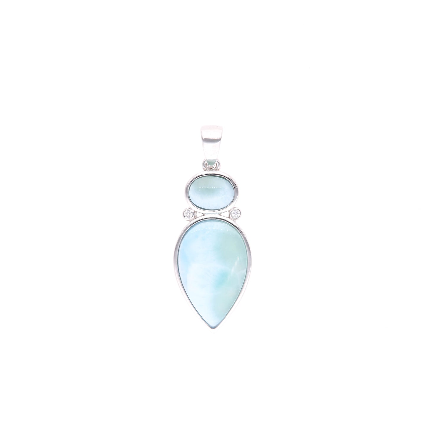 Dije Gota Doble de Larimar en Plata .925