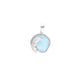 Dije Circular Media Luna Larimar en Plata.925