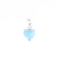 Dije Corazón con Detalle Floral Larimar Plata.925