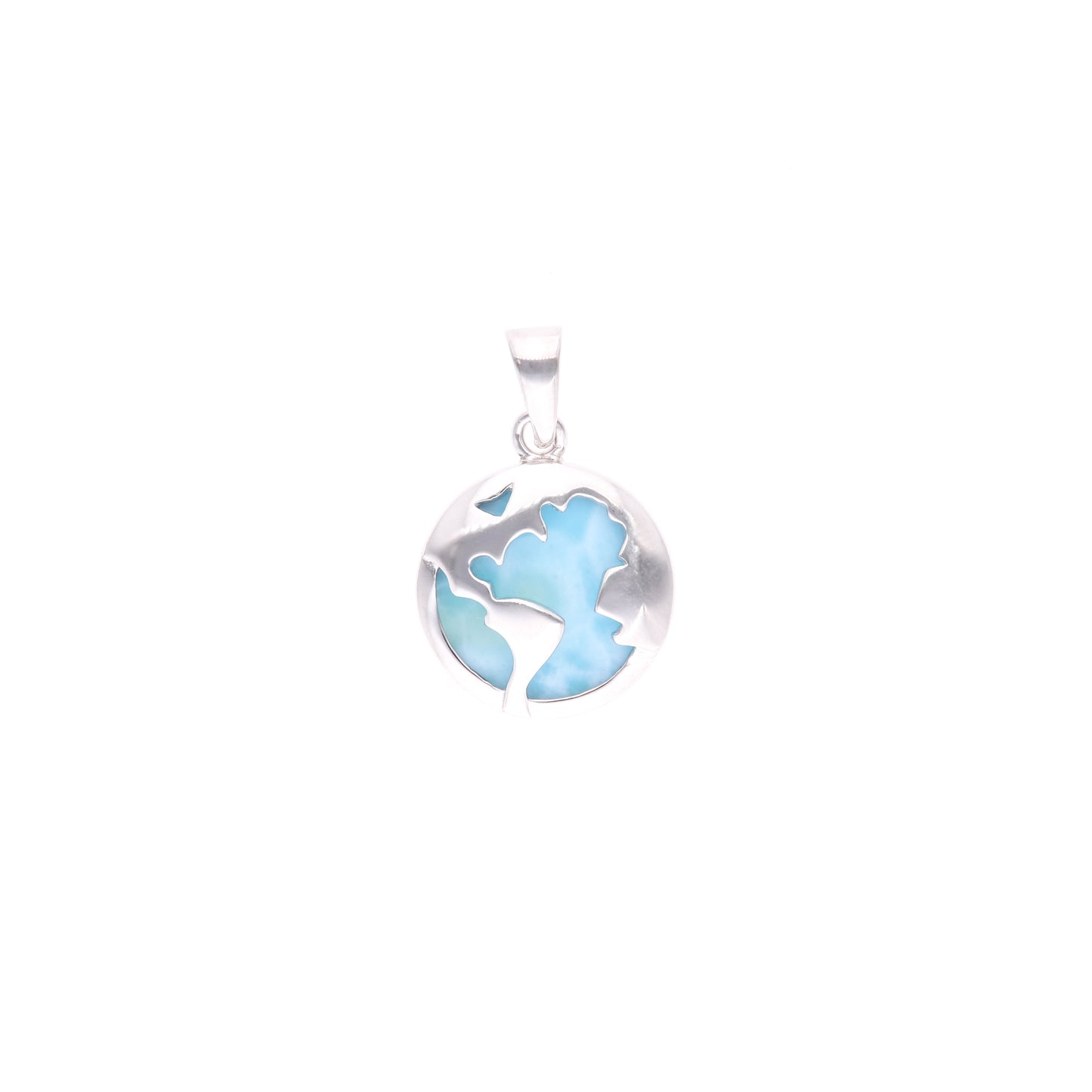 Dije Mapa del Mundo de Larimar en Plata.925