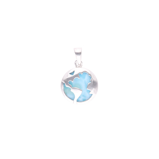 Dije Mapa del Mundo de Larimar en Plata.925