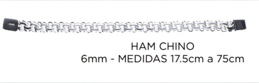 Pulsera Plata .925 Diseño Tejido Chino 6mm 19-21cm - Joyería Elegante
