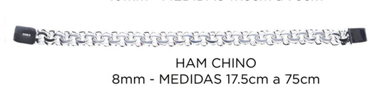 Pulsera de Plata .925 en Diseño Tejido Chino 8mm 19-21cm - Joyería Elegante