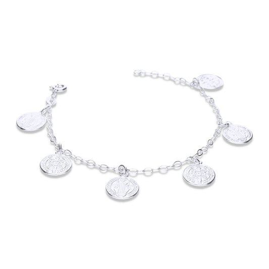 Pulsera Plata .925 San Benito 3.9 Gramos - Joyería Religiosa