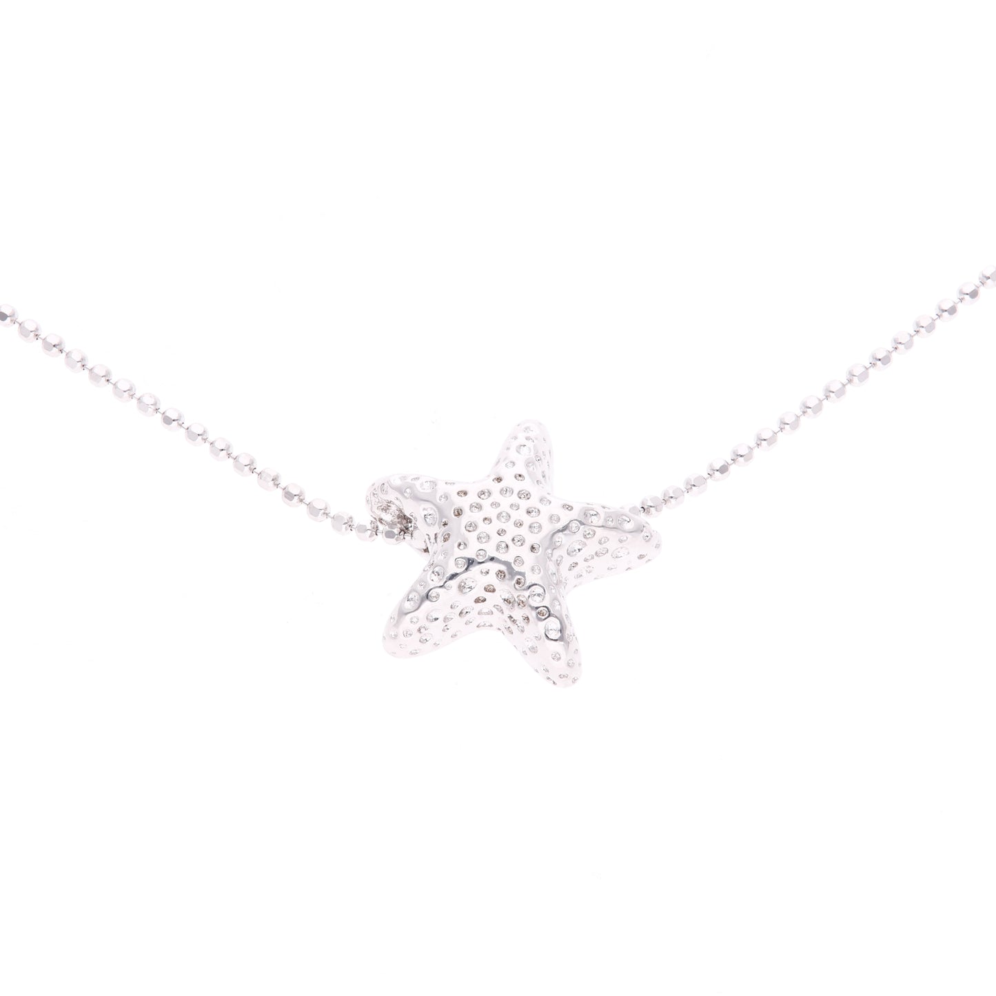 COLLAR EN PLATA LEY .925 CON RODIO , ESTRELLA