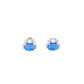 Aretes Cangrejo con Ópalo Azul y Zircones Rosas — Plata .925