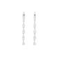 Aretes Colgantes Largos con Cadena de Gotas de Zircón Blanco — Plata .925