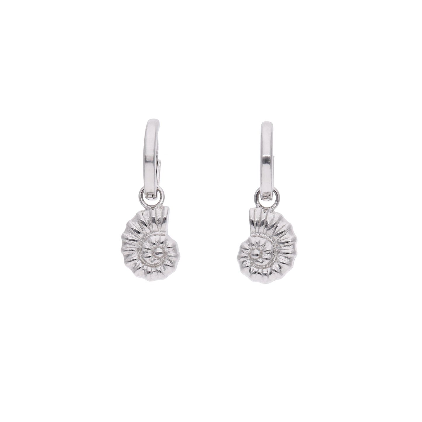 Aretes Argolla con Dije Ammonite — Plata .925