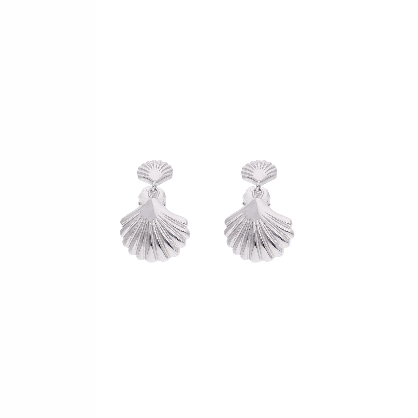 Aretes Concha de Mar Colgantes — Plata .925