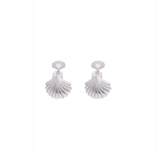 Aretes Concha de Mar Colgantes — Plata .925