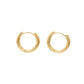 Aretes Argolla Acanalada Dorada — Plata .925 con Chapa de Oro