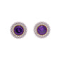 Aretes Amatista con Halo Doble Pavé — Plata .925 y Chapa de Oro