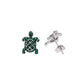 Aretes Tortuga con Zircones Verdes Pavé — Plata .925