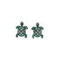 Aretes Tortuga con Zircones Verdes Pavé — Plata .925