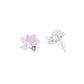 Aretes Corazón Rosa con Zircones Marquesa y Flor de Perlas — Plata .925
