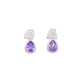 Aretes Colgantes Amatista Lila Corte Pera — Plata .925