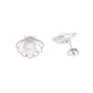 Aretes Concha Calada con Perla Cultivada — Plata .925