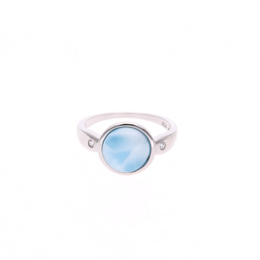 Anillo Ovalado de Larimar en Plata .925