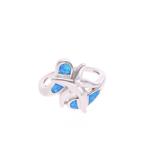 Anillo Orgánico Marino de Ópalo en Plata  LEY.925(RS0714A1)
