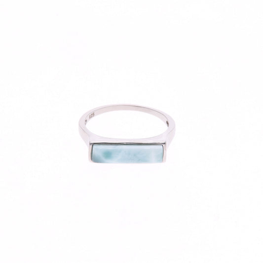 Anillo Rectangular de Larimar en Plata .925