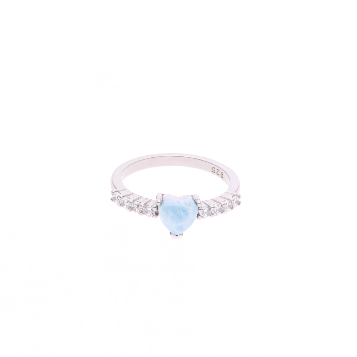 Anillo Corazón de Larimar en Plata .925