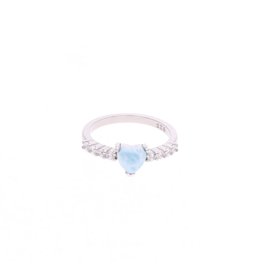 Anillo Corazón de Larimar en Plata .925