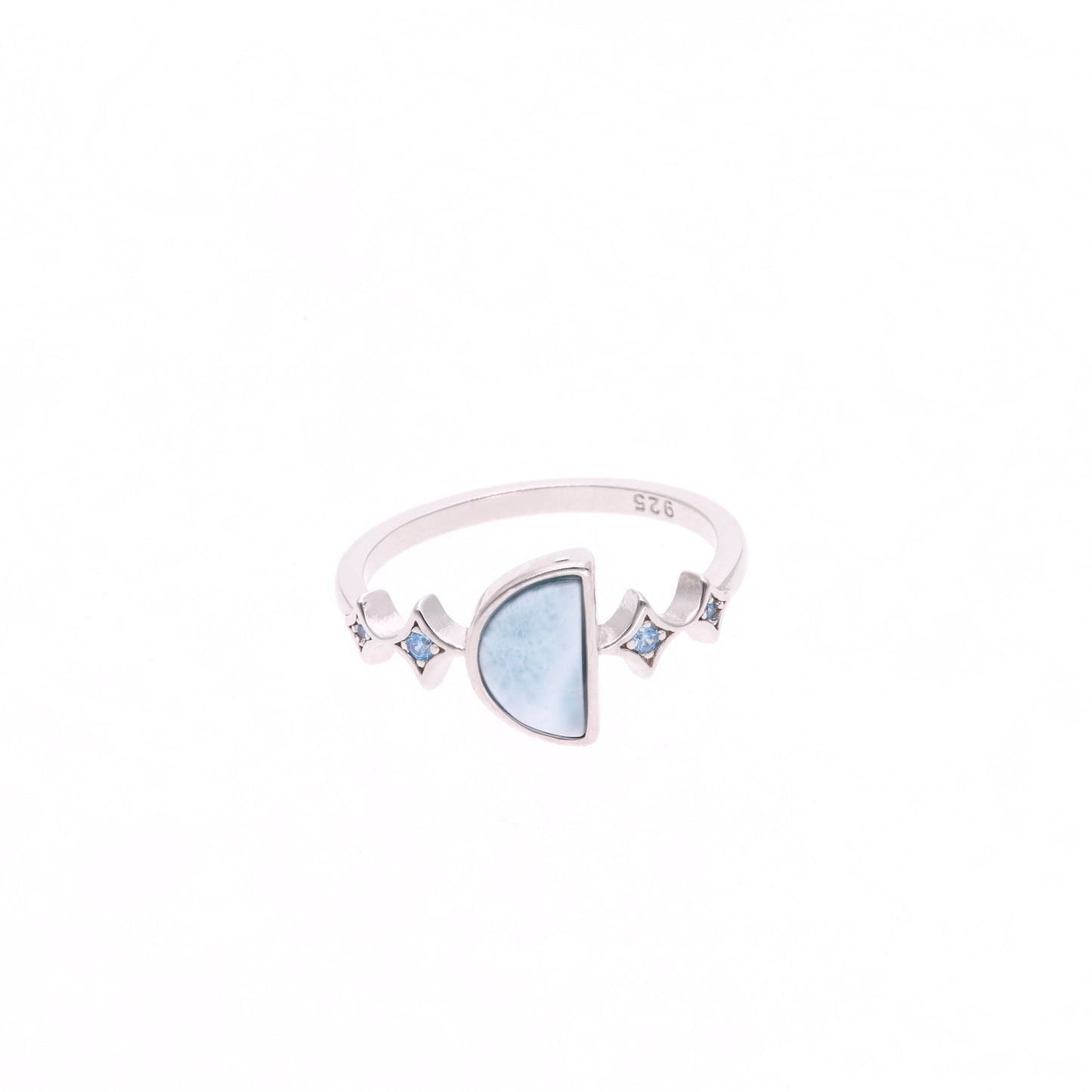 Anillo Triangular Larimar en Plata.925