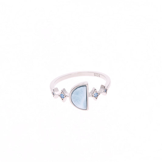 Anillo Triangular de Larimar en Plata .925