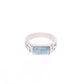 Anillo Rectangular Ancho Larimar en Plata.925
