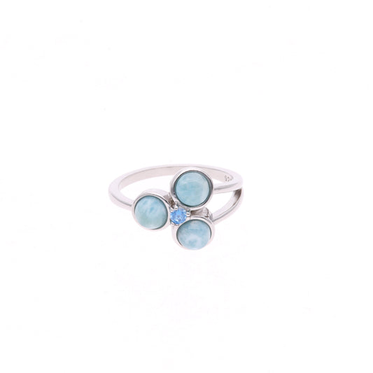 Anillo Triple Larimar en Plata.925