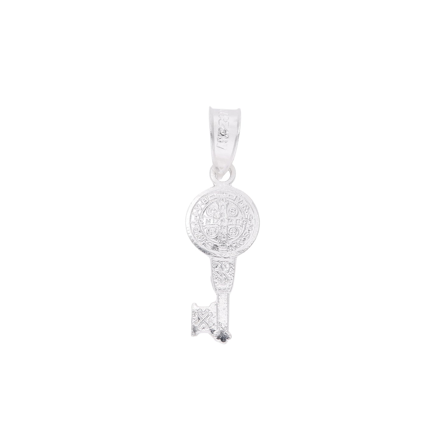 Dije Llave de San Benito SBT07 - Vista frontal con Cruz de San Benito en la cabeza