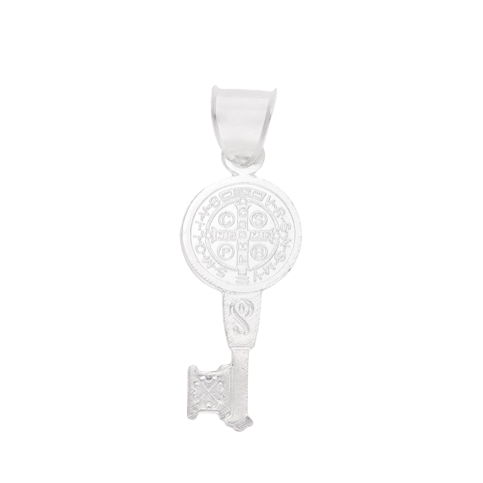 Dije Llave San Benito SBT09 - Reverso con imagen de San Benito de cuerpo completo