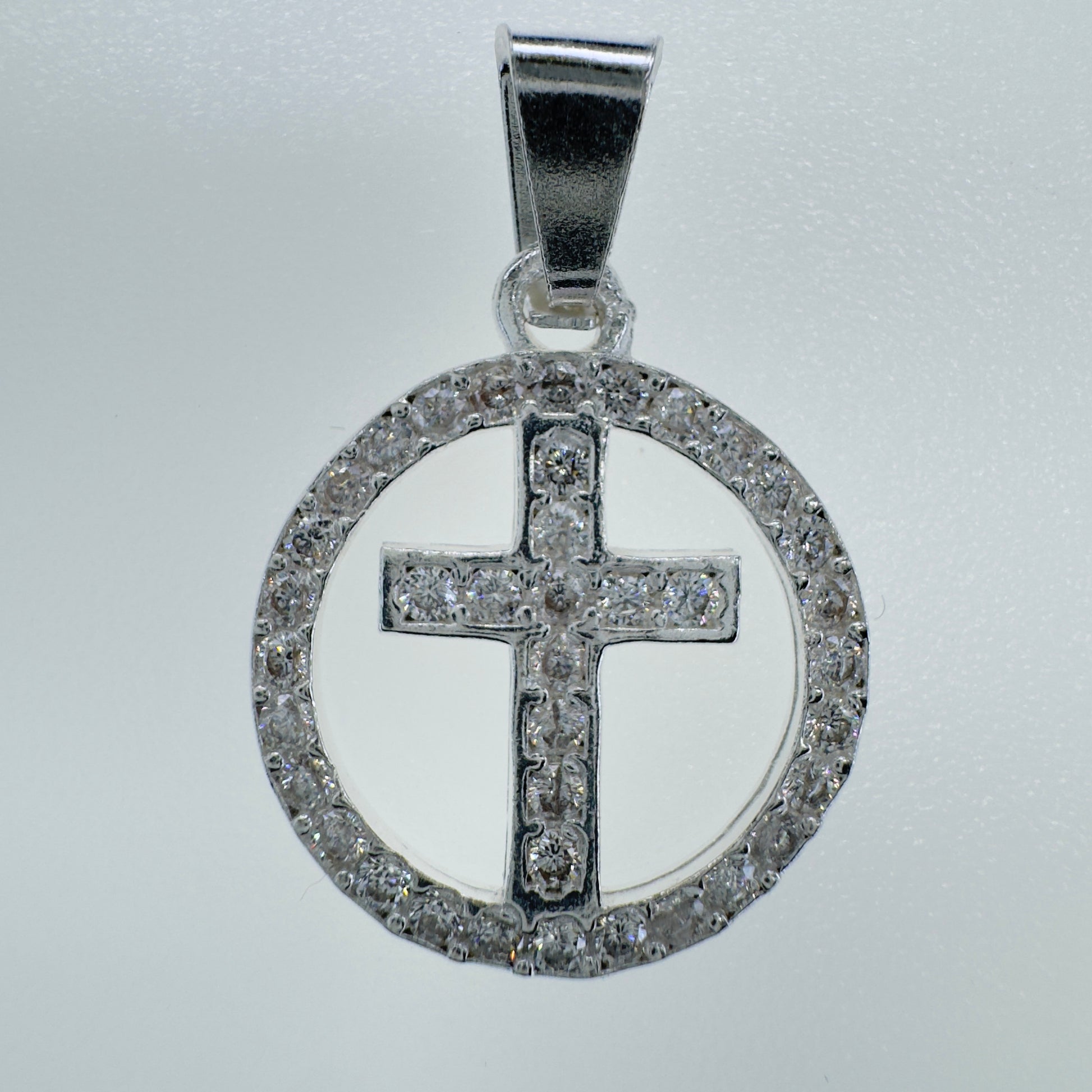 Dije de plata 925 con circonia en forma de círculo elegante joyería para regalo femenino en Shopify y Mercado Libre