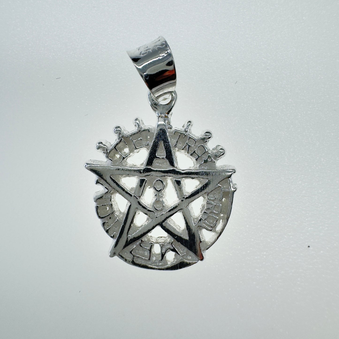 Dije Pentagrama Plata 925 - Amuleto Protector 1.5 cm