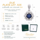 Dije Plata Ley 925 con Rodio y Zirconia AAA Color Azul Zafiro y Blanco Redondo
