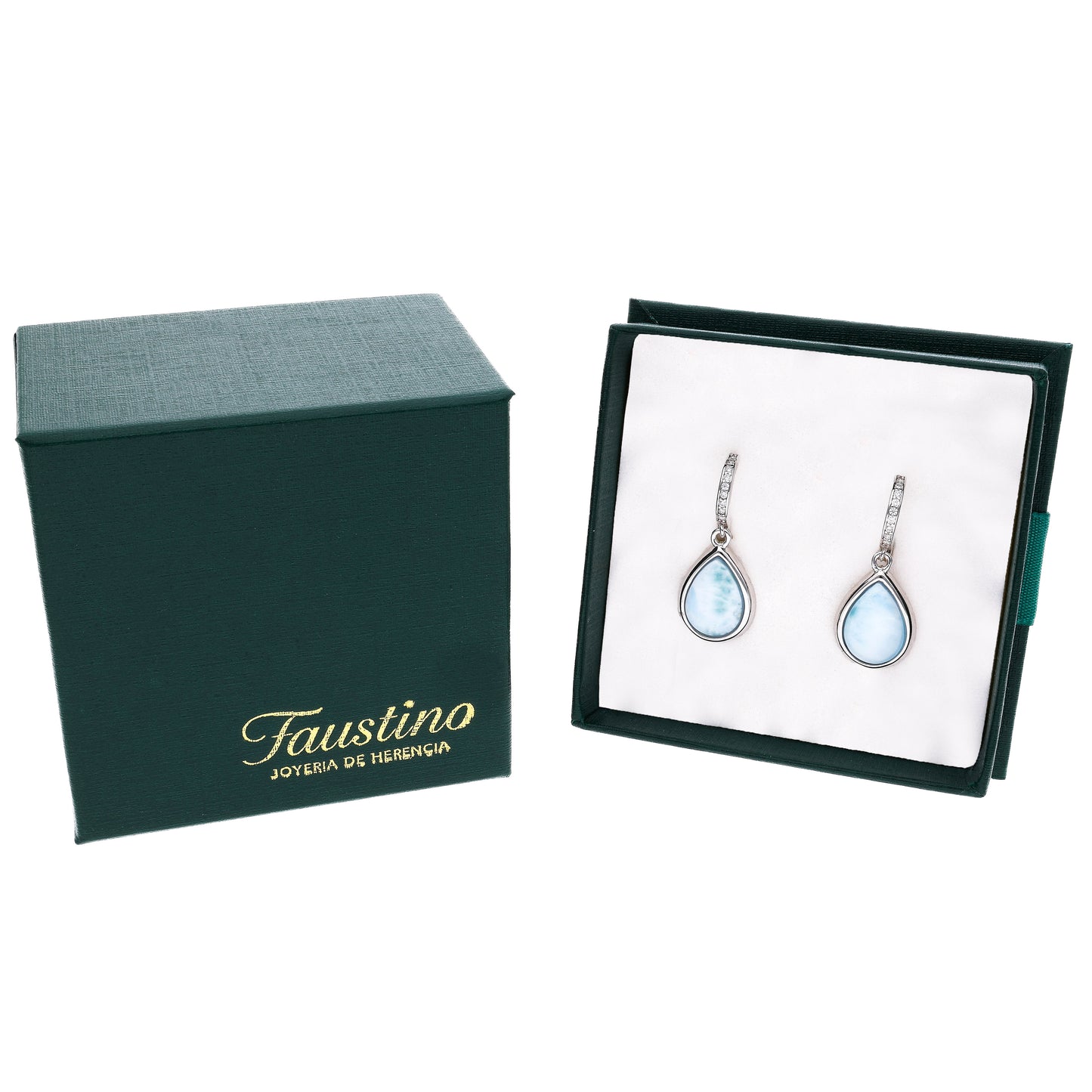 aretes Gota de Larimar en Plata.925