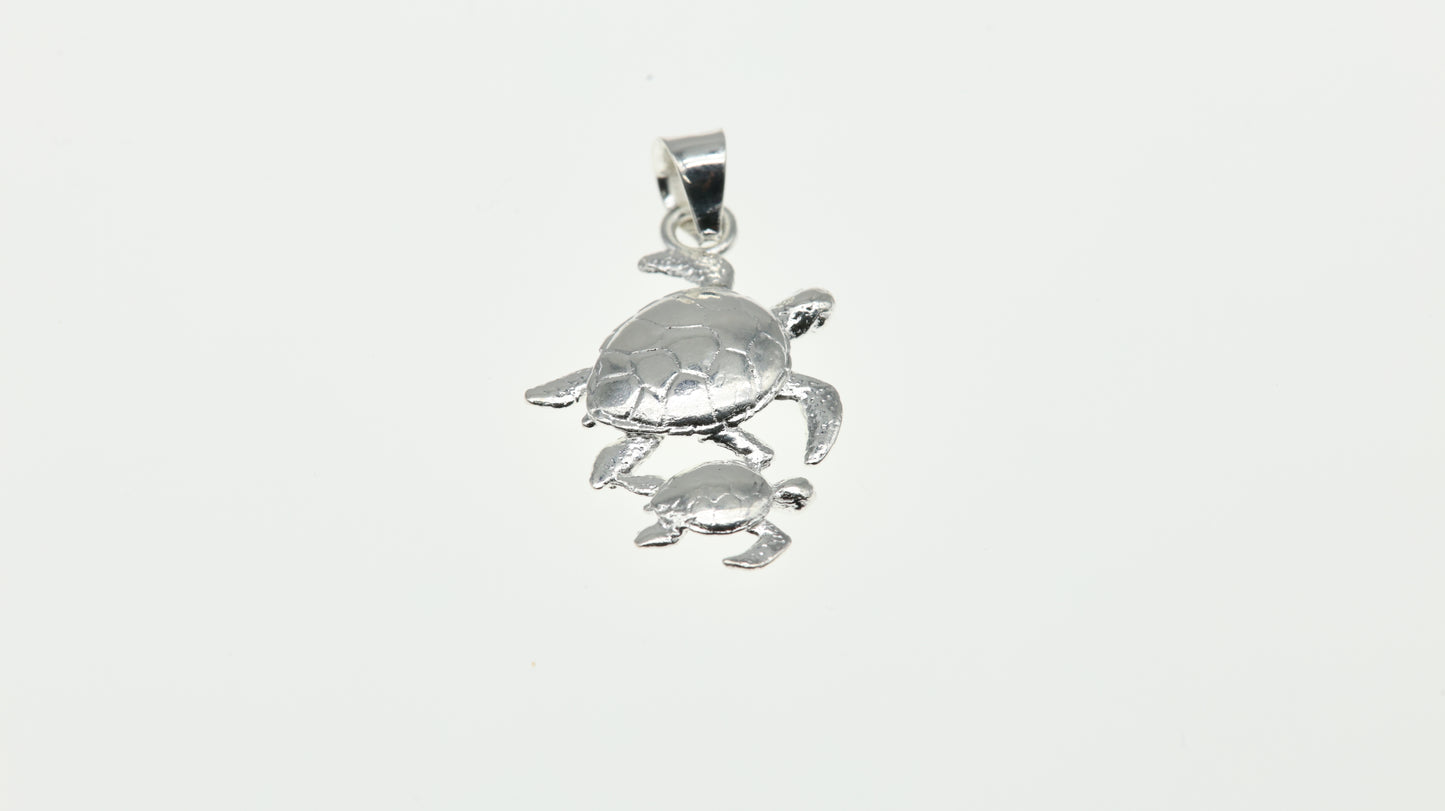 Dije Plata .925 Tortuga con Bebé - Mayoreo y Menudeo
