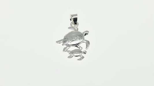 Dije Plata .925 Tortuga con Bebé - Mayoreo y Menudeo