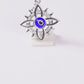 Set de Dije y Cadena de Plata - Ojo Turco con Zirconias con Cadena Fígaro .925