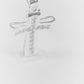 Dije de Plata  Ley .925  en forma Cruz con Topacio blanco  mod. DRP066- Joyería Religiosa