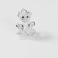 Set de Dije y Cadena de Plata  Ley. 925 - Osito con Corazón con Cadena Fígaro .925
