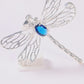Set de Dije y Cadena de Plata Ley.925 - Libélula con Zirconia  con Cadena Fígaro .925