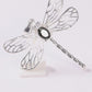 Set de Dije y Cadena de Plata Ley.925 - Libélula con Zirconia  con Cadena Fígaro .925